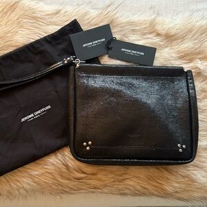 Jerome Dreyfuss Clic Clack Lamé Noir Black Clutch